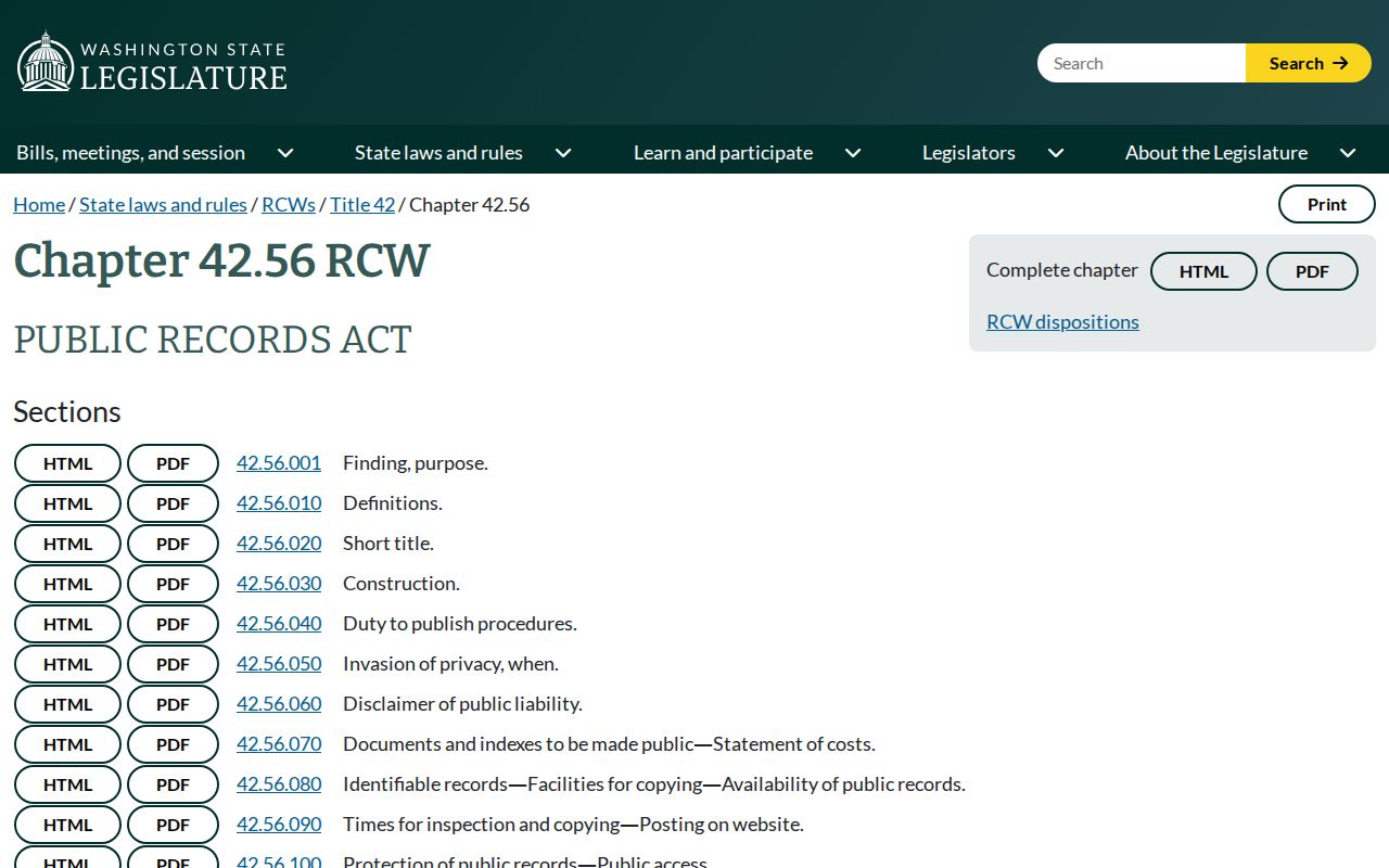 Connell criminal record access under the Washington Public Records Act