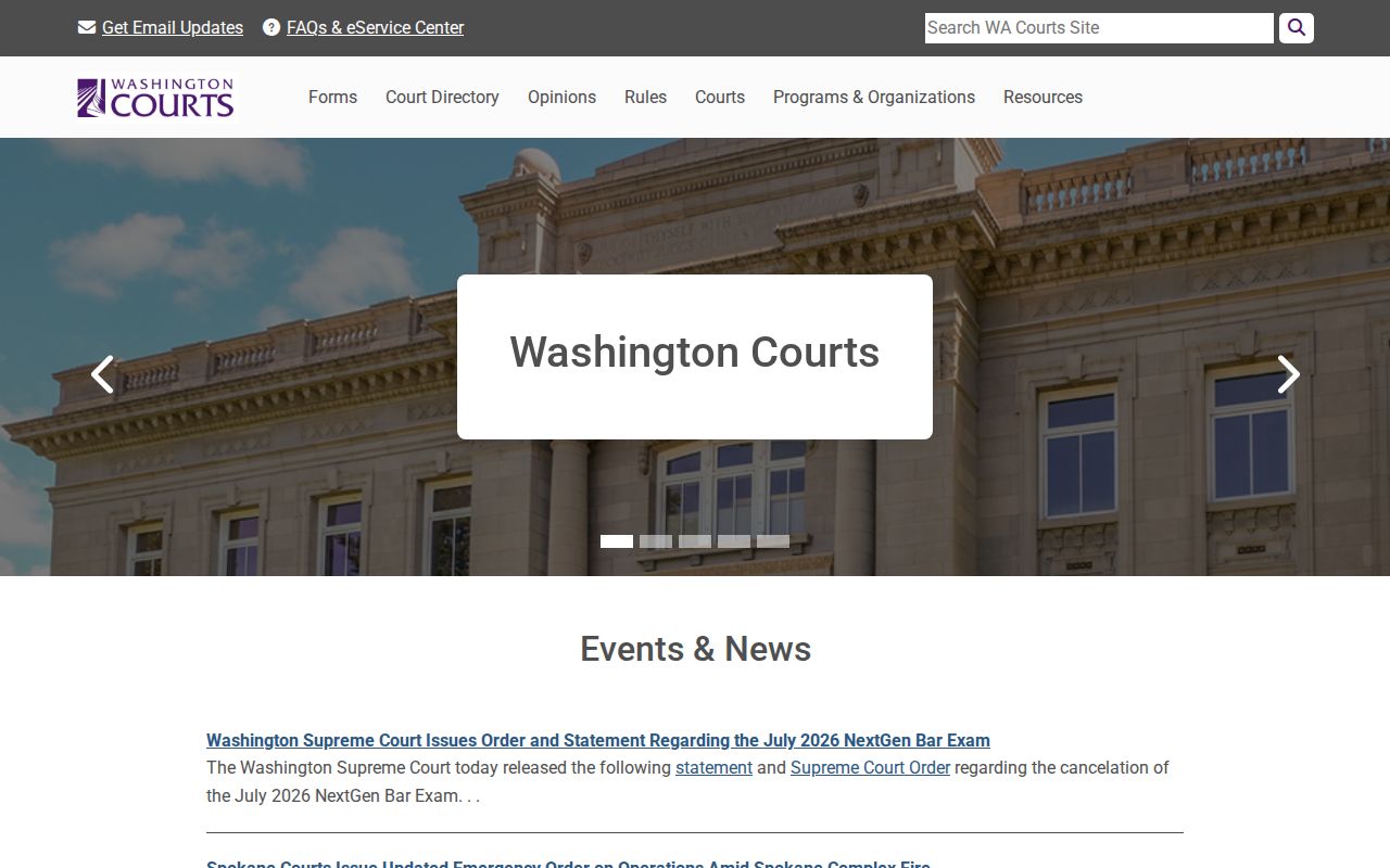 Washington Courts search for Franklin County criminal court cases