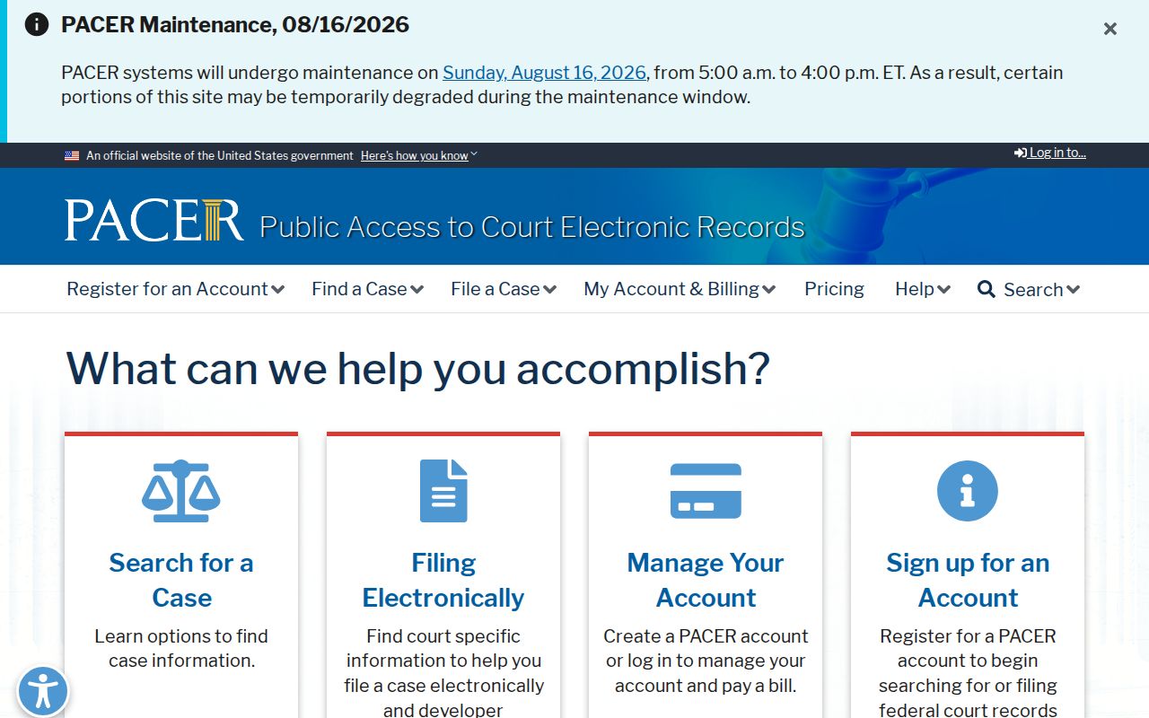 Kahlotus federal criminal court record lookup through PACER