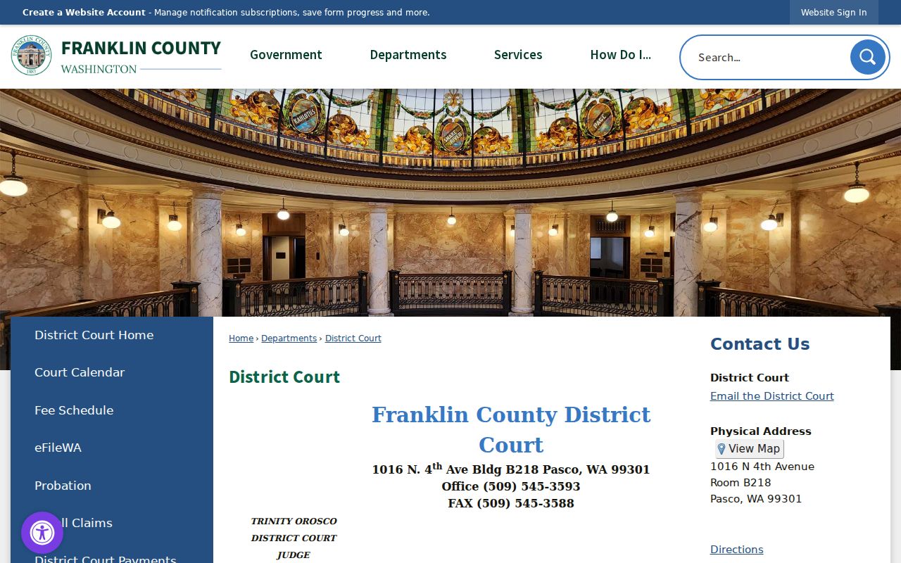 Pasco criminal record route through Franklin County District Court