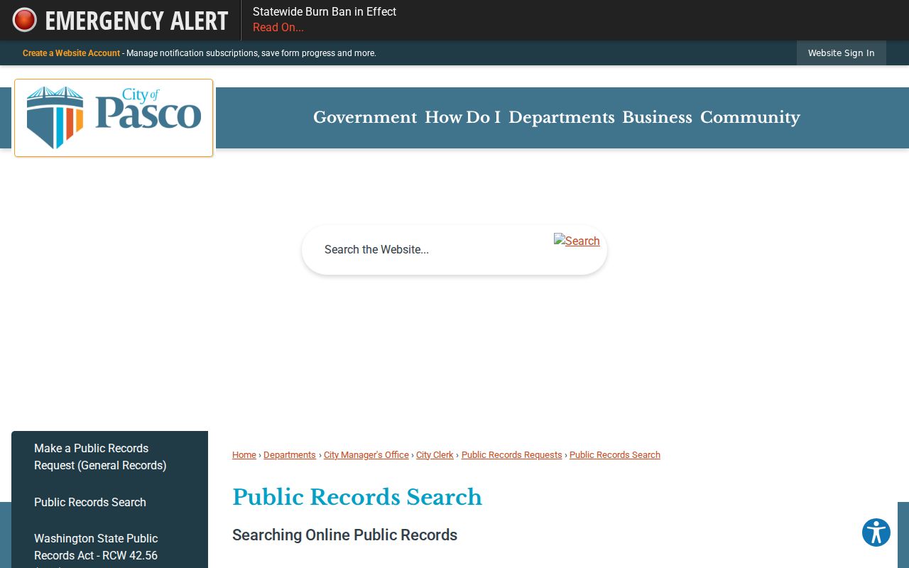 Pasco criminal records public search menu