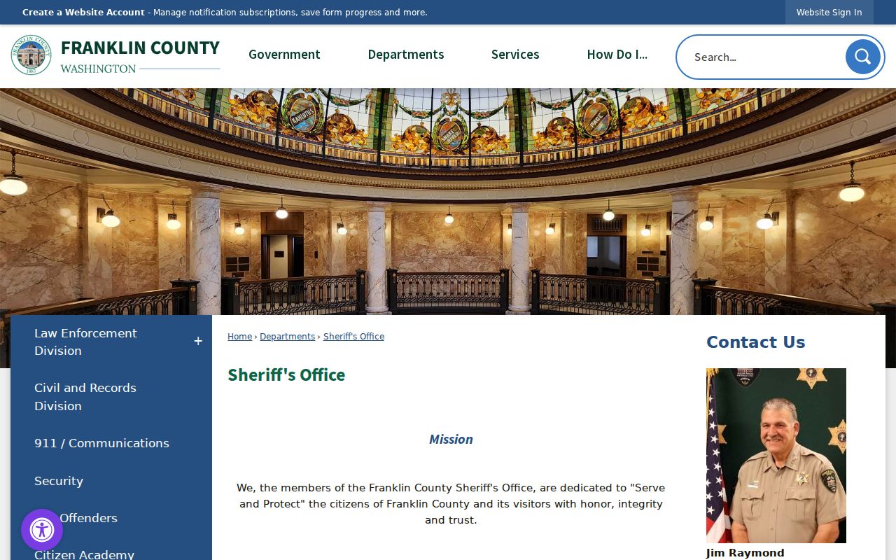 Franklin County criminal arrest records at the sheriff office